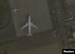 FILE—Satellite image showing what analysts said was a Boeing 747 at Port Sudan airport, Sudan, December 7, 2023.