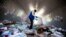 A staff member of the World Food Program (WFP) examines on Aug. 18, 2016 the remains of the logistic base of the United Nations (UN) organization in the Jebel district in Juba, after it was looted during clashes between Government and opposition forces between July 8 and July 11. 