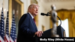 唐纳德·特朗普总统在白宫东厅举行的一场活动上发表讲话。(2026年2月11日)