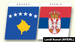 ILUSTRACIJA: Zastave Kosova i Srbije (Foto: Radio Slobodna Evropa)