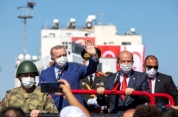 20 Temmuz törenlerine katılmak üzere Lefkoşa'ya giden Cumhurbaşkanı Recep Tayyip Erdoğan
