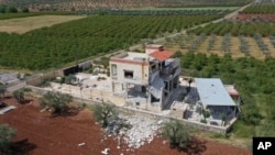 A house north of the town of Aleppo, Syria whereto Islamic State leader, code-named Abu Hussein al-Qurayshi, had been killed by the Turkish intelligence agency, MIT, is seen Monday May 1, 2023.