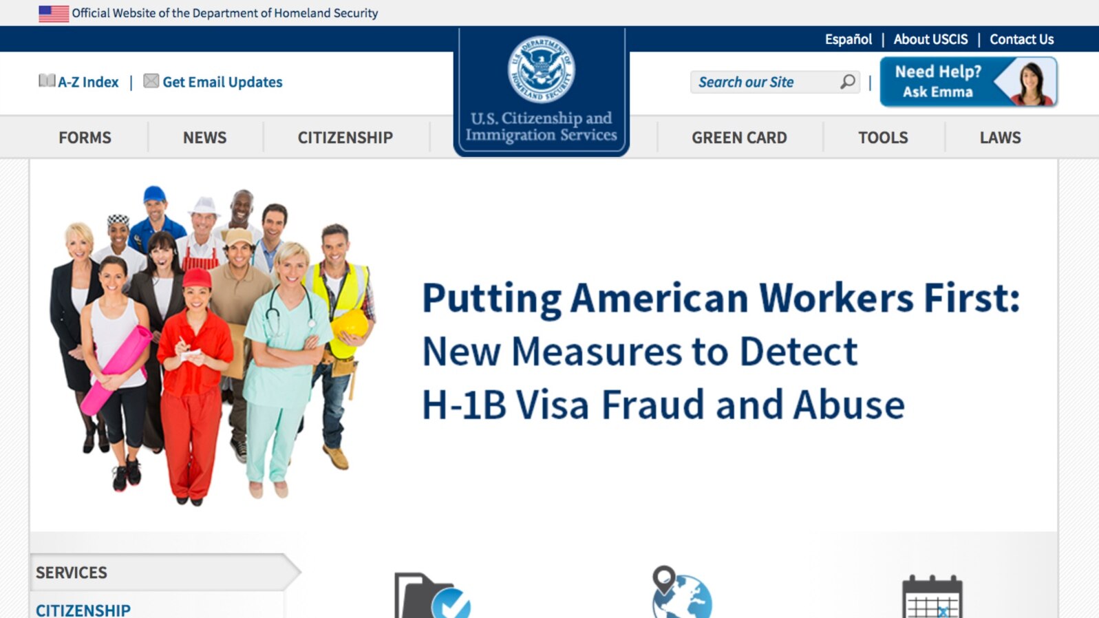 Vebsajt američke Imigracione službe nagoveštava novi pristup u izdavanju H1-B viza