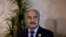 FILE - Gen. Khalifa Hifter, military chief of Libya's internationally recognized government, shown in Amman, Jordan, Aug. 24, 2015.