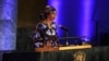 Jaha Dukureh, U.N. Women Goodwill Ambassador for Africa speaks at the U.N. Commemoration event of the International Women's Day at the U.N. General Assembly Hall, March 7, 2025 in New York.