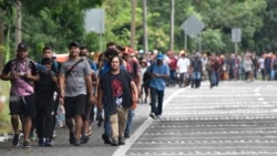 Migrantes caminan por Tapachula, estado de Chiapas, México, el miércoles 20 de noviembre de 2024, con la esperanza de llegar a la frontera con Estados Unidos.