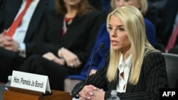 Former Florida Attorney General Pam Bondi testifies before a U.S. Senate Judiciary Committee hearing on her nomination to be U.S. Attorney General, at the Capitol in Washington on Jan. 15, 2025.