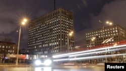 FILE - A general view shows the headquarters of Russia's justice ministry in Moscow, Russia, Dec. 4, 2017. 