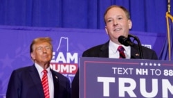 Capres AS Donald Trump dan Lee Zeldin dalam kampanye bersama di Concord, New Hampshire (foto: dok). 