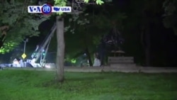 VOA60 America - Baltimore city crews removed three confederate monuments around the city