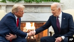 President Joe Biden meets with President-elect Donald Trump successful  the Oval Office of the White House, successful  Washington, Nov. 13, 2024.