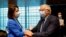 European Union Foreign Policy Chief Josep Borrell (R) greets Belarusian opposition leader Sviatlana Tsikhanouskaya prior to a EU foreign ministers meeting, in Luxembourg, June 21, 2021. 