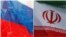 Zastave Rusije i Irana (Foto: Reuters/VOA graphic)