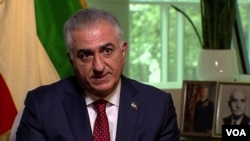 Exiled Iranian crown prince Reza Pahlavi gives an exclusive TV interview to VOA Persian in Washington about his vision for a future governmental system for the Islamist-ruled nation on April 14, 2021. (VOA Persian)