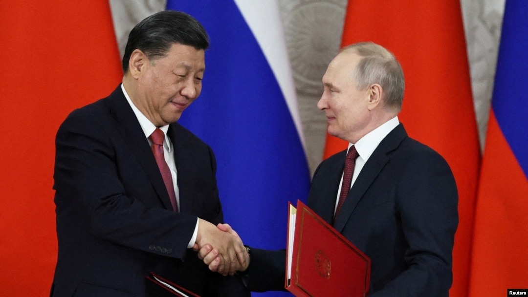 Tổng thống Nga Vladimir Putin hội đàm với Chủ tịch Trung Quốc Tập Cận Bình tại Điện Kremlin ngày 21/3/2023.