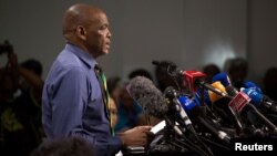 FILE: African National Congress (ANC) Secretary-General Ace Magashule and members of the ANC National Executive Committee address a media conference in Johannesburg, South Africa, Feb. 13, 2018. 