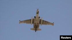 FILE - A Sukhoi SU-25 fighter plane is seen in a July 1, 2014, photo.