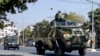 MYANMAR - Military vehicles are seen along a street in Mandalay on February 2, 2021, as Myanmar's generals appeared in firm control a day after a surgical coup that saw leader Aung San Suu Kyi detained.