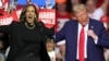 This combination of pictures created on November 4, 2024 shows
Kamala Harris and Donald Trump on November 4, 2024.