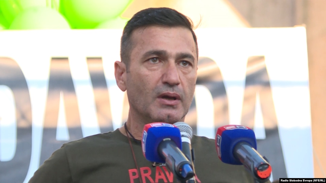 Davor Dragičević, otac ubijenog 21-godišnjeg Davida Dragičevića na protestima u Banja Luci, 7. juli 2018.