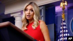 White House press secretary Kayleigh McEnany speaks during a press briefing Wednesday, June 10, 2020, at the White House in Washington. (AP Photo/Patrick Semansky)