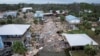 A drone view shows a flooded and damaged area following Hurricane Helene in Horseshoe Beach, Florida, Sept. 28, 2024.