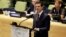 Mexico's President Enrique Peña Nieto addresses the United Nations Summit for Refugees and Migrants, in the Trusteeship Council Chamber of the United Nations, Sept. 19, 2016. 