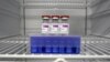 FILE - In this Monday, March 22, 2021 file photo, AstraZeneca and Biontech coronavirus vaccine in a fridge at the vaccine center in Ebersberg near Munich, Germany. AstraZeneca’s release of encouraging data about its coronavirus vaccine from its U.S…