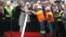 Turkey's Prime Minister Tayyip Erdogan (3rd L), his wife Emine Erdogan (4th L), President Abdullah Gul (6th L) and his wife Hayrunnisa Gul (5th L) attend a groundbreaking ceremony for the third Bosphorus bridge linking the European and Asian sides of Ista