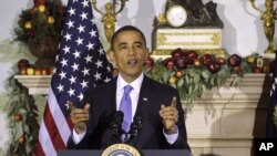 U.S. President Barack Obama participates in a meeting with newly-elected Governors at Blair House in Washington, December 2, 2010.