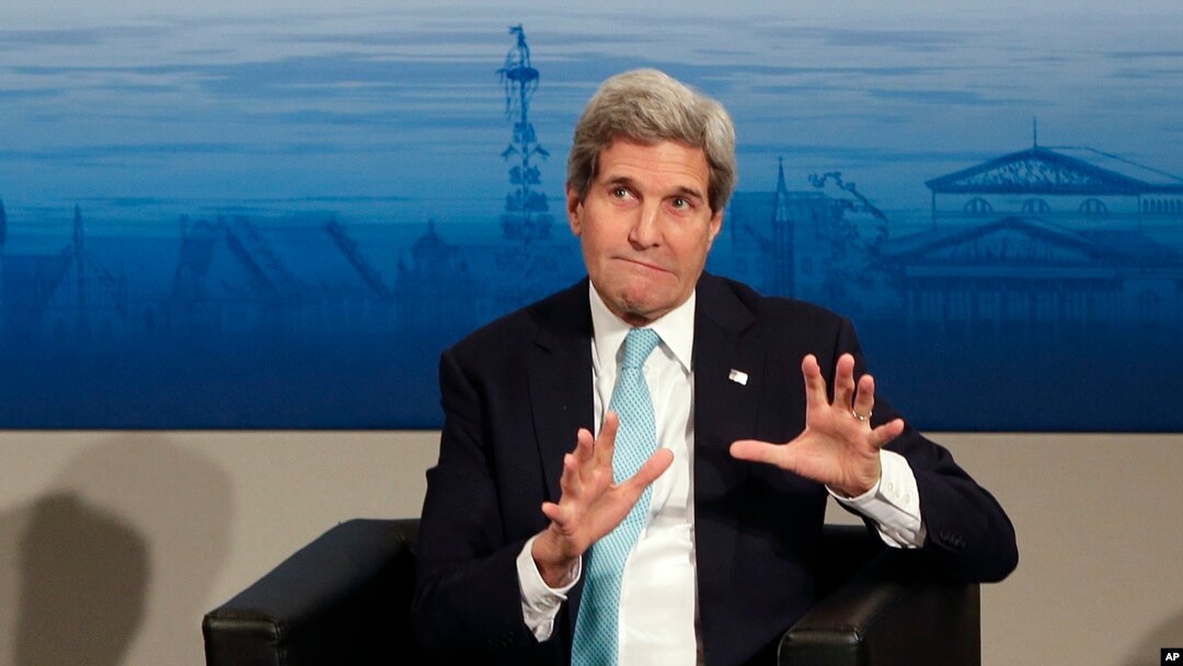 Menteri Luar Negeri AS John Kerry di Jerman, Minggu, 8 Februari 2015.