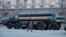A Russian serviceman walks past S-400 missile defense systems in central Moscow, Russia, April 29, 2019.