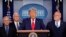 Rais Donald Trump akizungumza na vyombo vya habari juu ya hali ya kirusi cha corona White House, Feb. 29, 2020, in Washington.