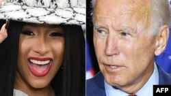 La chanteuse Cardi B et Joe Biden, candidat démocrate à l'élection présidentielle américaine de novembre 2020.