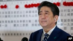 日本首相安倍晉三22日接受電視採訪。