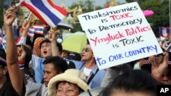 Demonstrasi pihak oposisi di Thailand kini semakin berkurang setelah Senat Thailand membatalkan RUU Amnesti (foto: dok). 