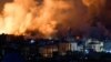 Api dan asap mengepul saat serangan Israel di Gaza, 9 Oktober 2023. (Foto: REUTERS/Mohammed Salem)