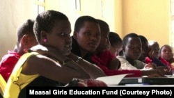 FILE - Maasai girls attend school in the Kajiado district of Kenya.