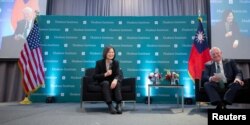 台灣總統蔡英文在華盛頓智庫哈德遜研究所發表講話。（2023年3月31日）