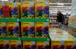 Lego toys are displayed at a Walmart Supercenter, Nov. 27, 2019, in Las Vegas.