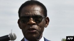 Le président Obiang Nguema en Guinée équatoriale, le 22 novembre 2017.