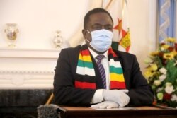 President Emmerson Mnangagwa said the curfew was part of efforts to contain a spike in coronavirus cases that he described as a “worrisome development,” in Zimbabwe, July 21, 2020. (Columbus Mavhunga/VOA)