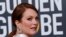 FILE - Actress Julianne Moore arrives at the 76th Golden Globe Awards in Beverly Hills, California, U.S., Jan. 6, 2019.