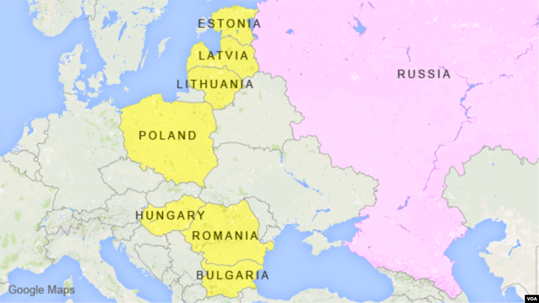 Bulgaria, Estonia, Latvia, Lithuania, Romania, Poland, Hungary, Russia