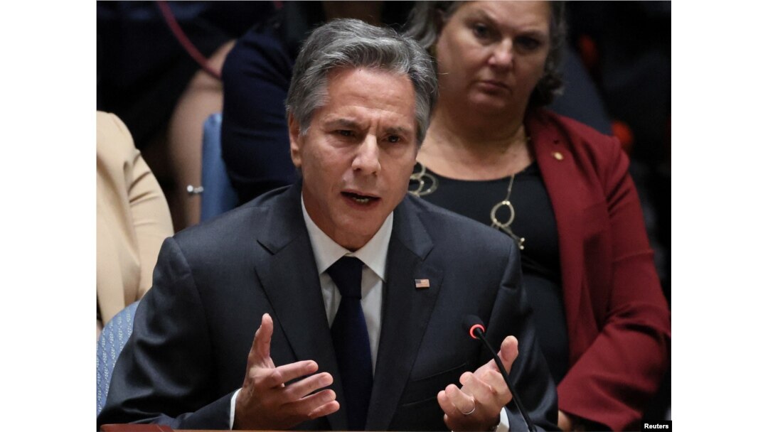 Američki državni sekretar Antony Blinken govori u Savjetu bezbjednosti Ujedinjenih nacija, 22. septembra 2022.
