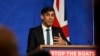 Britain's Prime Minister Rishi Sunak reacts as he gives a press conference, following the Supreme Court’s Rwanda policy judgement, at Downing Street, in central London, on November 15, 2023.