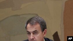 Spanish Prime Minister Jose Luis Rodriguez Zapatero attends a meeting to discuss security issues after the killing of Osama Bin Laden, at Moncloa palace in Madrid, May 3, 2011