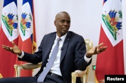 El presidente de Haití, Jovenel Moise, habla durante una entrevista con Reuters en el Palacio Nacional de Puerto Príncipe, Haití, el 11 de enero de 2020.
