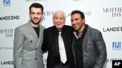 FILE - In this April 28, 2016 file photo, actor Jack Whitehall, from left, director Garry Marshall and actor Aasif Mandvi attend the special screening of "Mother's Day" at Metrograph, in New York. Writer-director Marshall, whose TV hits included "Happy Days” "Laverne & Shirley" and box-office successes included "Pretty Woman" and "Runaway Bride," has died at age 81. 