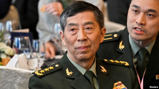 资料照片：另一位落马的前中国国防部长李尚福出席在新加坡举行的第20届国际战略研究所(IISS)“香格里拉对话”。(2023年6月2日)